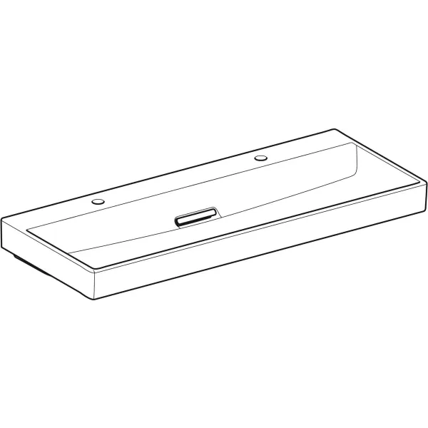 Wandwaschtisch „One“ mit horizontalem Ablauf, rechteckig, Hahnlochposition links und rechts 120 × 48 cm mit KeraTect® Wandwaschtisch „One“ mit horizontalem Ablauf, rechteckig, Hahnlochposition links und rechts 120 × 48 cm mit KeraTect®