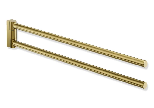 HEWI Handtuchhalter System 162, PVD-beschichtet, gold gebürstet, Länge 446 mm, zweiarmig, inkl. Befestigungsmaterial