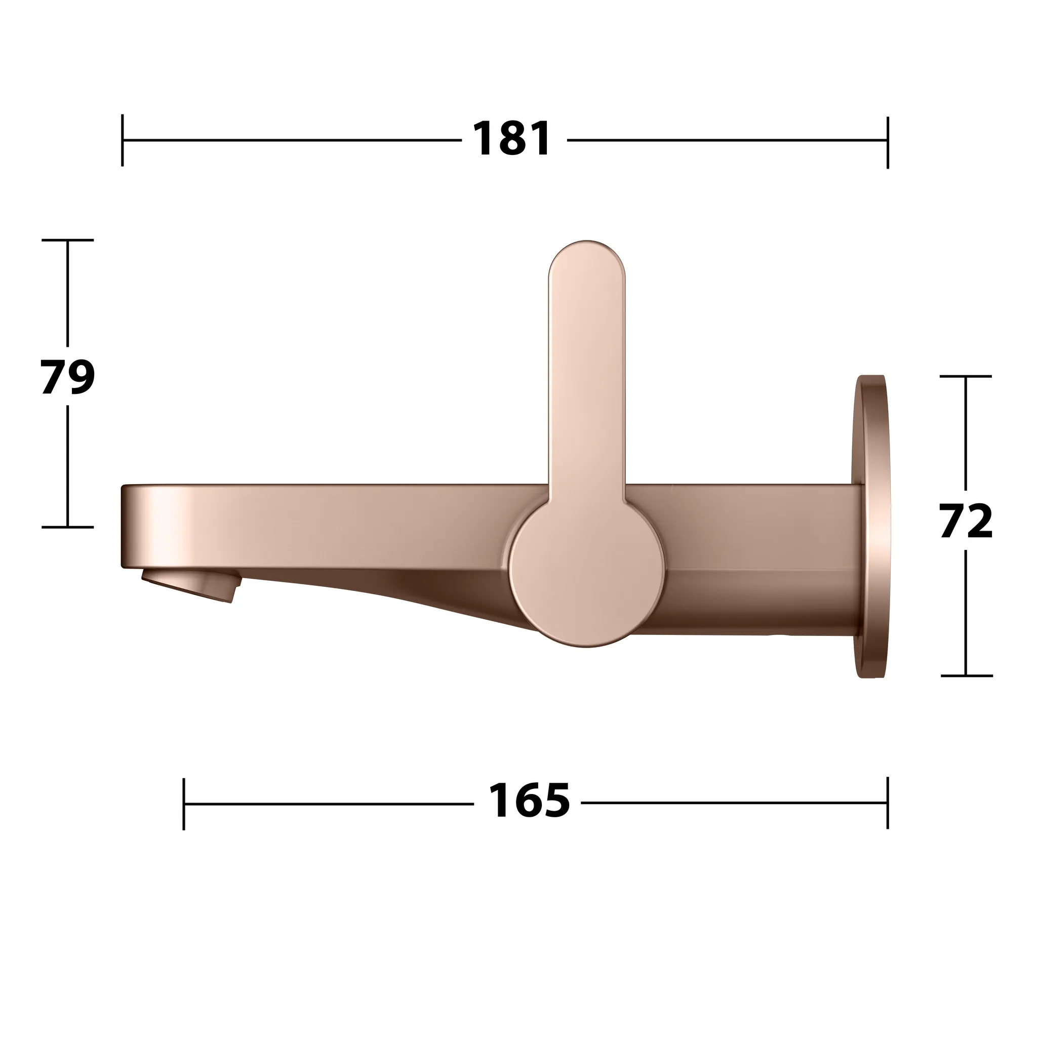 IXMO Einhebel-Waschtischmischer UP Ausladung 165 mm/IXMO Flat Rotgold gebürstet