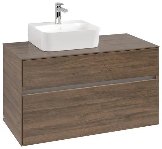 Villeroy & Boch Waschtischunterschrank „Collaro“ 1000 × 548 × 500 mm Arizona Oak, mit Beleuchtung, für Becken links Villeroy & Boch Waschtischunterschrank „Collaro“ 1000 × 548 × 500 mm Arizona Oak, mit Beleuchtung, für Becken links