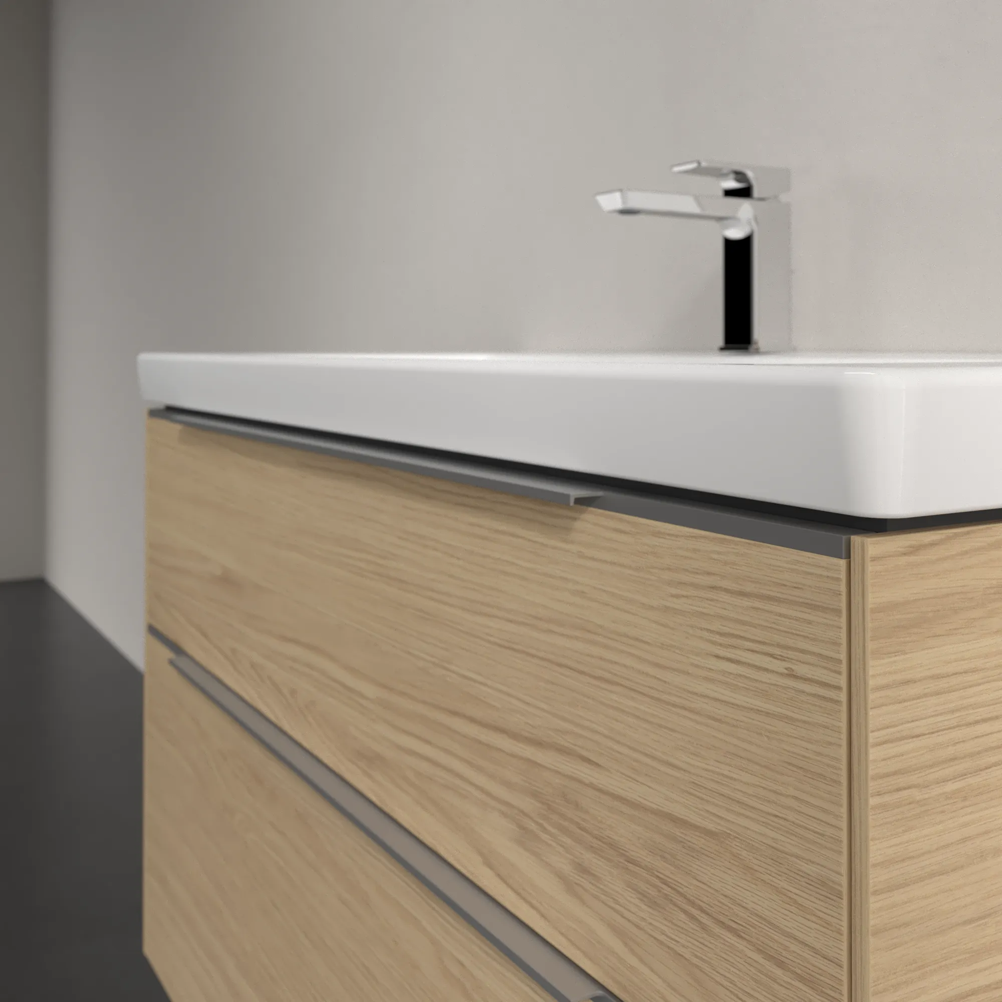 Villeroy & Boch Waschtischunterschrank „Subway 3.0“ für Schrankwaschtisch 973 × 576 × 478 mm Nordic Oak, für Becken mittig
