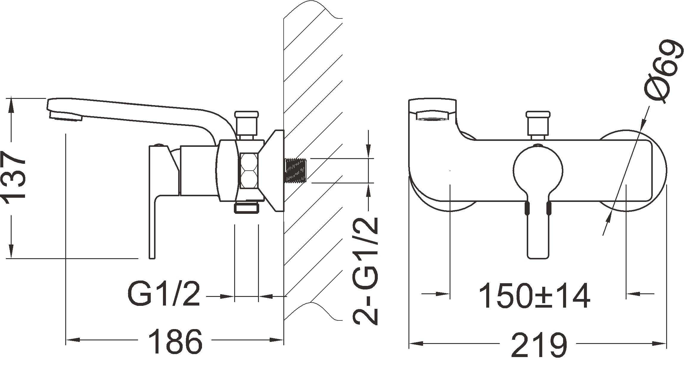 Wannenfüll- und Brause-Einhandbatterie AqvaFlow - S-Anschlüsse mit Rosetten - automatische Umstellung - eigensicher - Kartusche mit keramischen Dichtscheiben - Heißwassersperre - Wassermengendurchflussregulierung - chrom Wannenfüll- und Brause-Einhandbatterie AqvaFlow - S-Anschlüsse mit Rosetten - automatische Umstellung - eigensicher - Kartusche mit keramischen Dichtscheiben - Heißwassersperre - Wassermengendurchflussregulierung - chrom