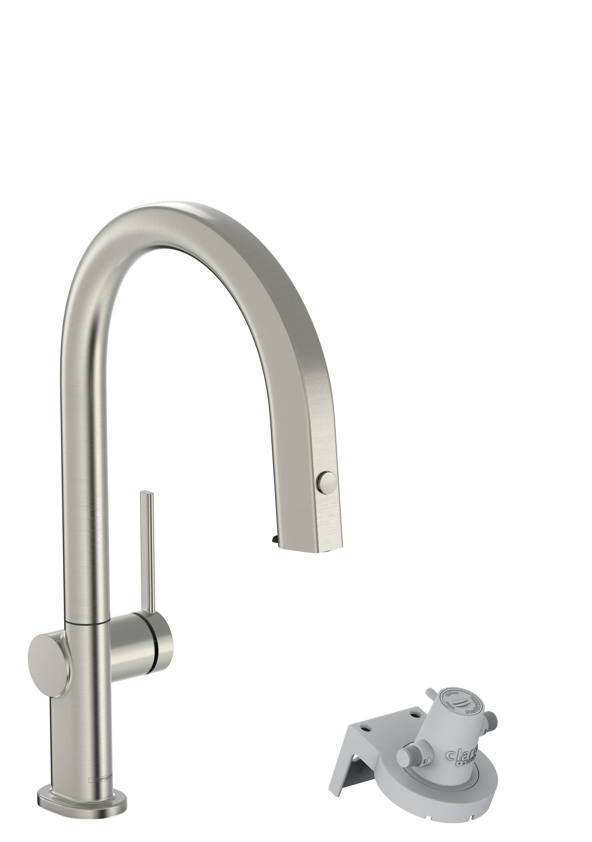 Hansgrohe Aqittura M91 Einhebel-Küchenmischer mit Ausziehschlauch, Edelstahl-Optik, 35 mm Hahnlochbohrung, max. Auszugslänge 76 cm