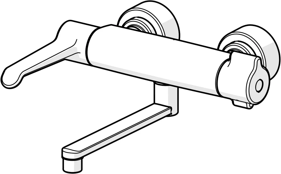 HansaCLINICA Waschtischbatterie HansaCLINICA 0880 Bedienungshebel lang Ausladung 285 mm Chrom
