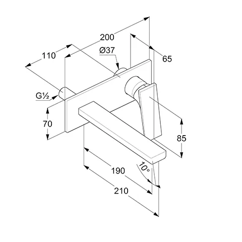 DECUS 2LochWandEHM 210mm FeinbauSet chrom DECUS 2LochWandEHM 210mm FeinbauSet chrom