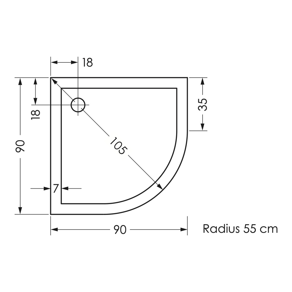 Duschwanne „Vaduz“ 90 × 90 cm in Weiß Duschwanne „Vaduz“ 90 × 90 cm in Weiß