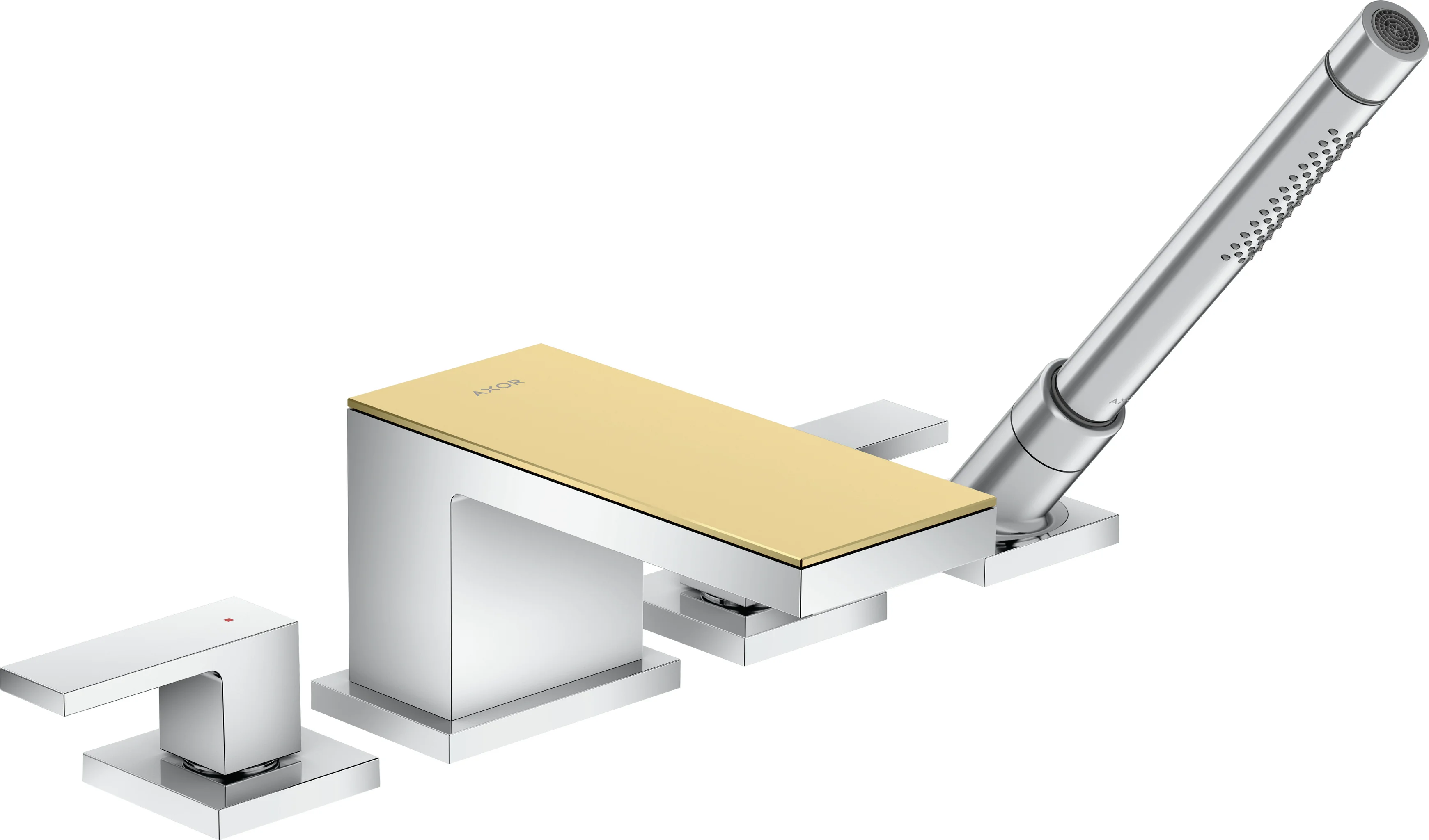 Hansgrohe AXOR MyEdition 4-Loch Wannenrandarmatur Chrom, Ausladung 151 mm, max. Durchfluss 22 l/min, Wannenrandmontage Hansgrohe AXOR MyEdition 4-Loch Wannenrandarmatur Chrom, Ausladung 151 mm, max. Durchfluss 22 l/min, Wannenrandmontage