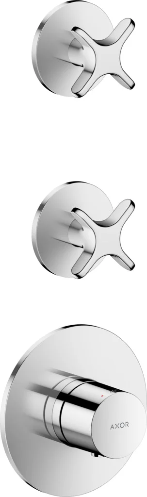Hansgrohe AXOR One Thermostatmodul Unterputz für 2 Verbraucher mit Kreuzgriff, Chrom