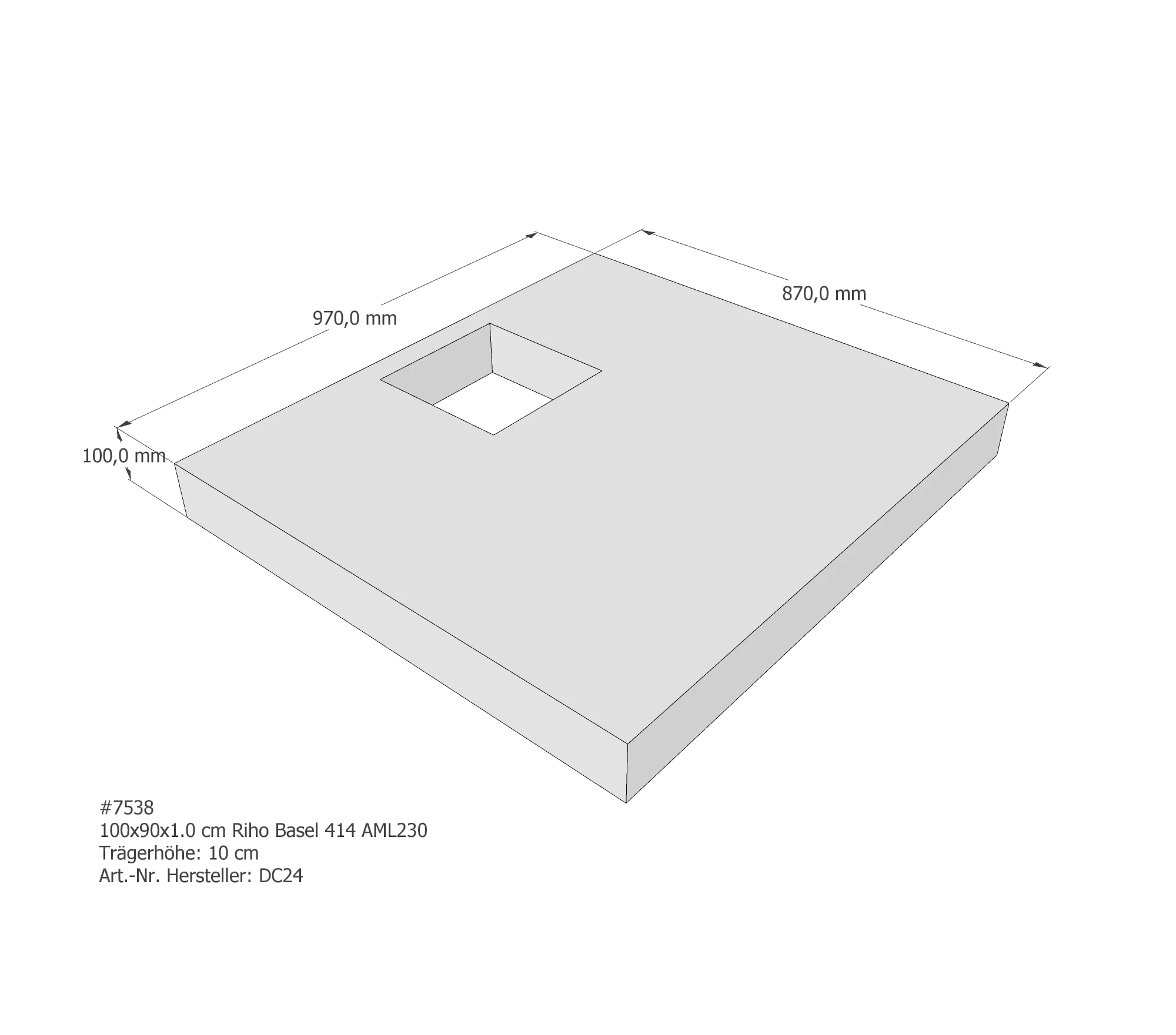 Duschwannenträger für Riho Basel 414 100 × 90 × 1 cm Duschwannenträger für Riho Basel 414 100 × 90 × 1 cm
