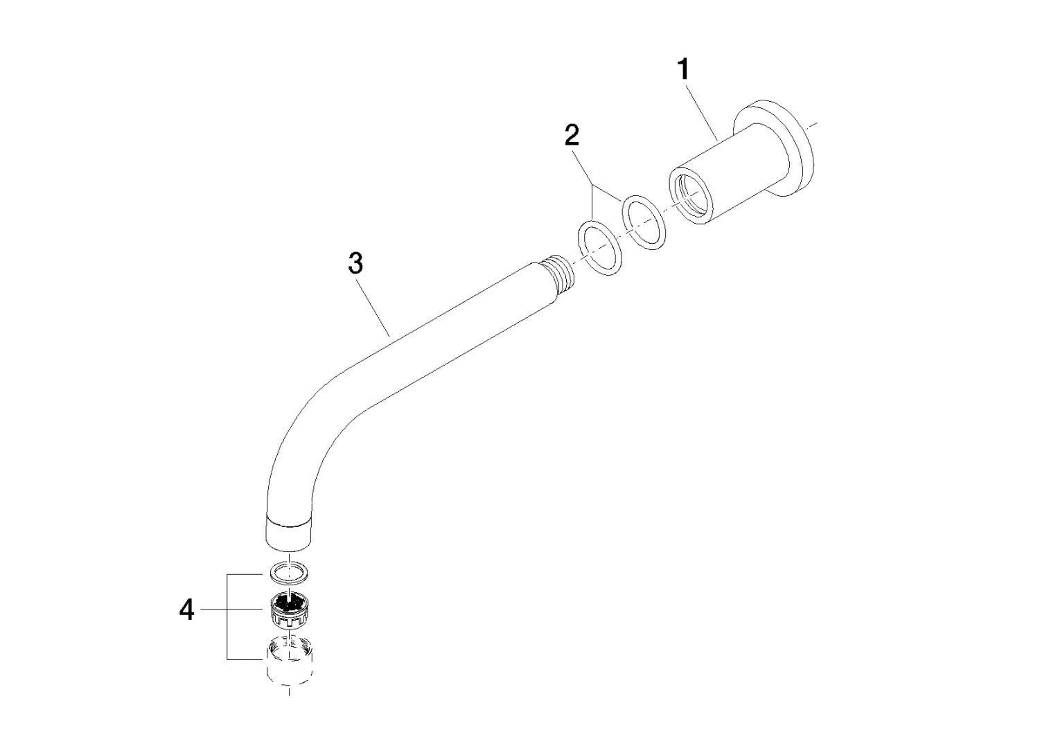 Dornbracht TARA Wannenauslauf Wandmontage Chrom Ausladung 200mm Dornbracht TARA Wannenauslauf Wandmontage Chrom Ausladung 200mm