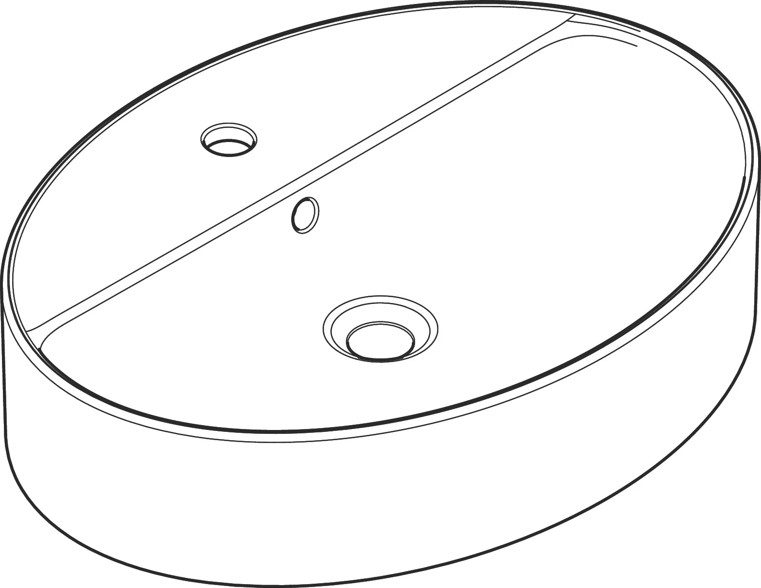 Hansgrohe Aufsatzwaschtisch Xuniva D, weiß, 600x450 mm, glänzend, mit Hahnloch und Überlauf, CL25 Hansgrohe Aufsatzwaschtisch Xuniva D, weiß, 600x450 mm, glänzend, mit Hahnloch und Überlauf, CL25
