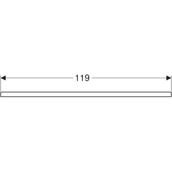Geberit ONE Waschtischplatte greige matt, 119 x 47,3 cm, mittiger Ausschnitt für Aufsatzwaschtisch