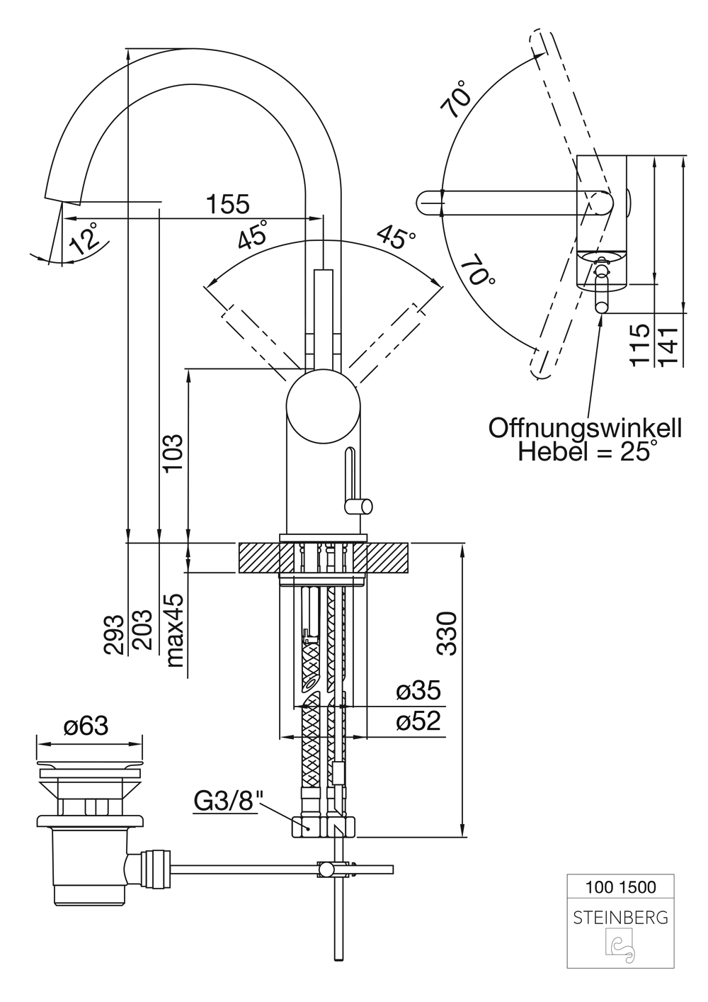 Serie 100 Waschtisch-Einhebelmischbatterie Serie 100 Waschtisch-Einhebelmischbatterie