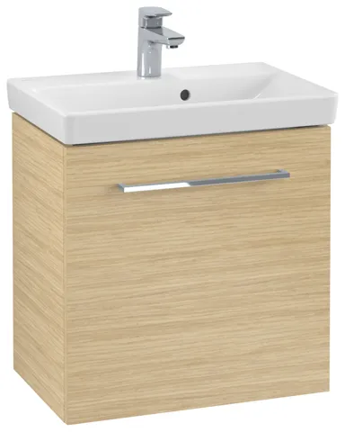 Villeroy & Boch Waschtischunterschrank mit Tür „Avento“ für Schrankwaschtisch 530 × 514 × 352 mm Nordic Oak, Anschlag rechts, Soft Closing, 1 Tür