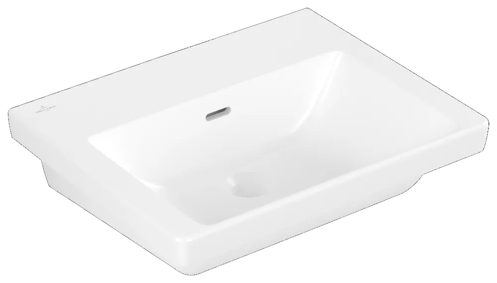 Villeroy & Boch Wandwaschtisch für Montage mit Möbel „Subway 3.0“ 550 × 440 × 165 mm, ohne Hahnlochbohrung in Stone White