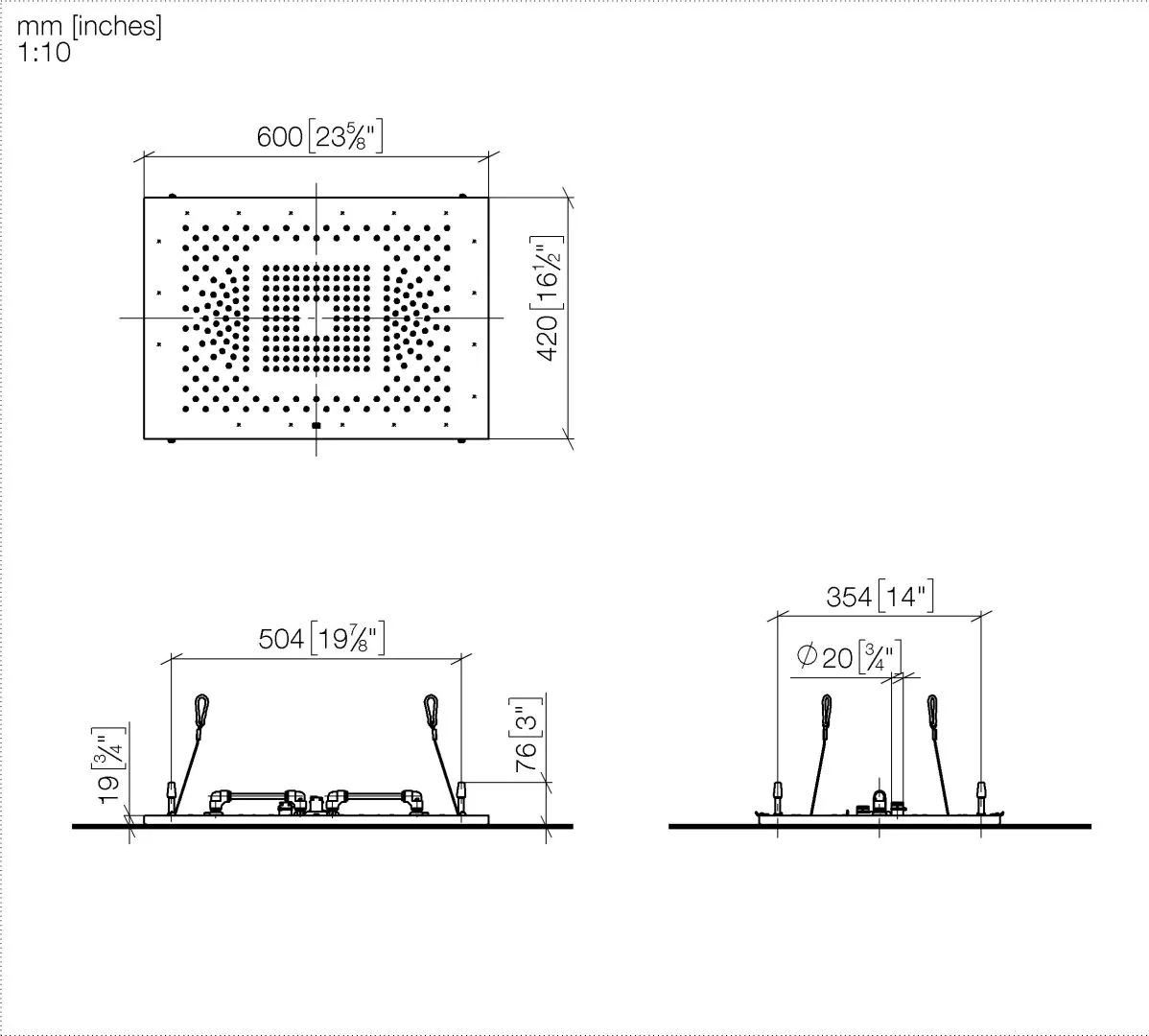 Dornbracht SERENITY SKY Regenpaneel für Deckeneinbau - Edelstahl gebürstet Dornbracht SERENITY SKY Regenpaneel für Deckeneinbau - Edelstahl gebürstet