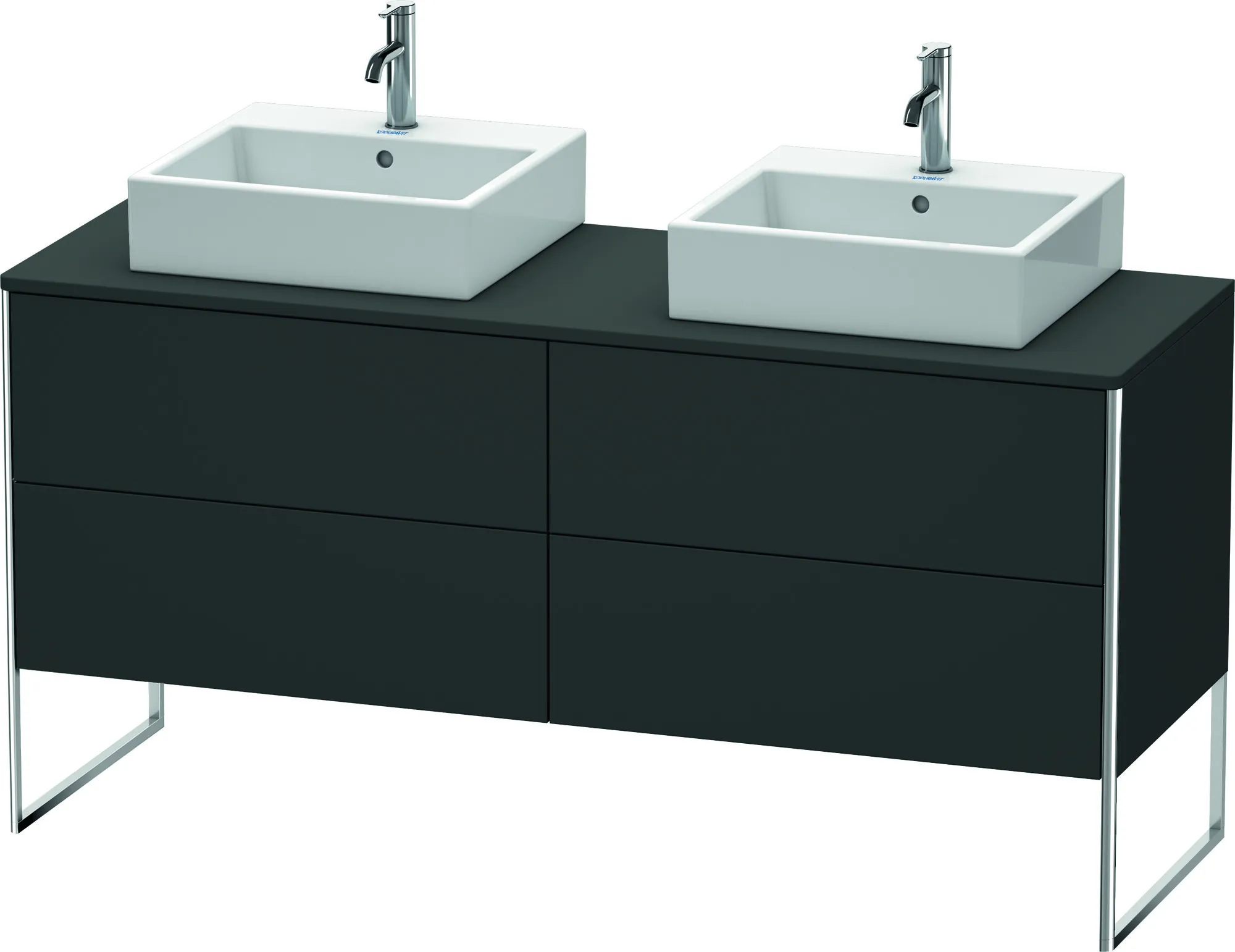 Duravit Waschtischunterschrank bodenstehend „XSquare“ 160 × 77,8 × 54,8 cm Graphit Supermatt