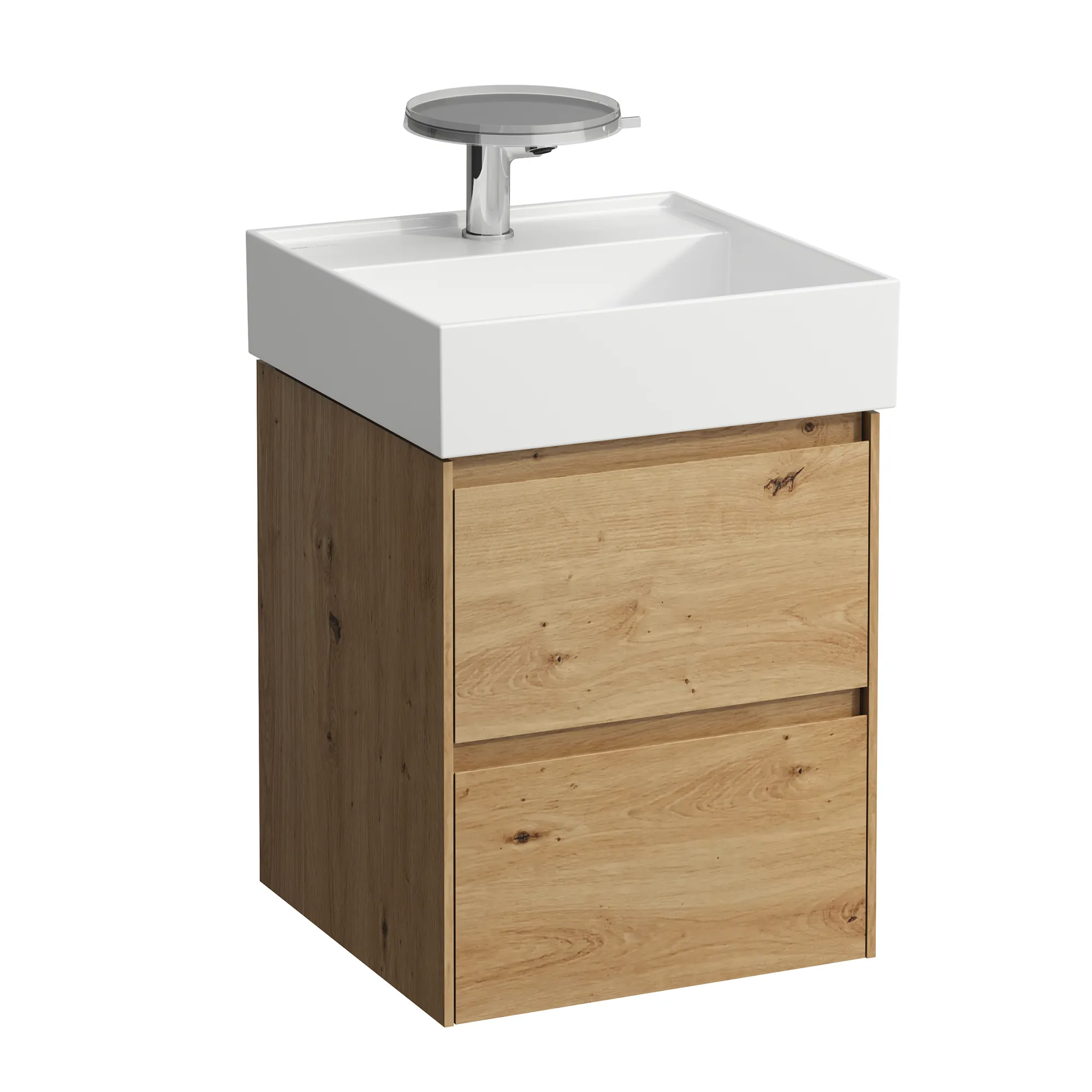 Laufen Waschtischunterbau LANI Wildeiche, 448x437x515 mm, 2 Schubladen integriert, Vollauszug und Soft-Close für Kartell Waschtisch H815331
