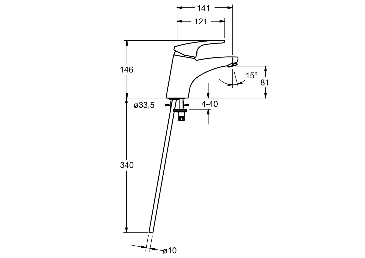 HansaMIX Einhebelmischer Waschtischbatterie HansaMIX 0108 Kupferrohr Ausladung 141 mm DN15 Chrom HansaMIX Einhebelmischer Waschtischbatterie HansaMIX 0108 Kupferrohr Ausladung 141 mm DN15 Chrom