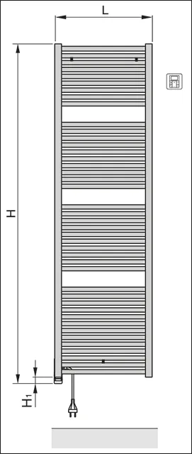 Zehnder Design-Elektroheizkörper „Toga“ 50 × 114,8 cm in Reseda Green (RAL 6011)