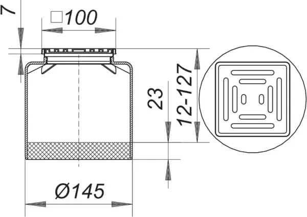 Aufsatz EC 15, 100 x 100 mm