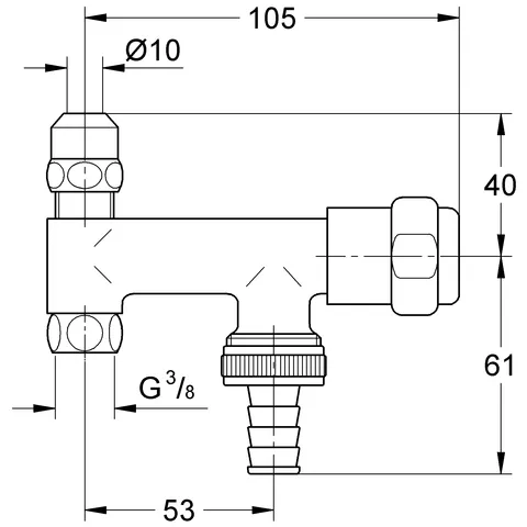 Original WAS Ventil Eckfix 41030, DN 10, Fettkammer-Oberteil 3/8'' für den absperrbaren Schlauchanschluss, eigensicher, chrom Original WAS Ventil Eckfix 41030, DN 10, Fettkammer-Oberteil 3/8'' für den absperrbaren Schlauchanschluss, eigensicher, chrom