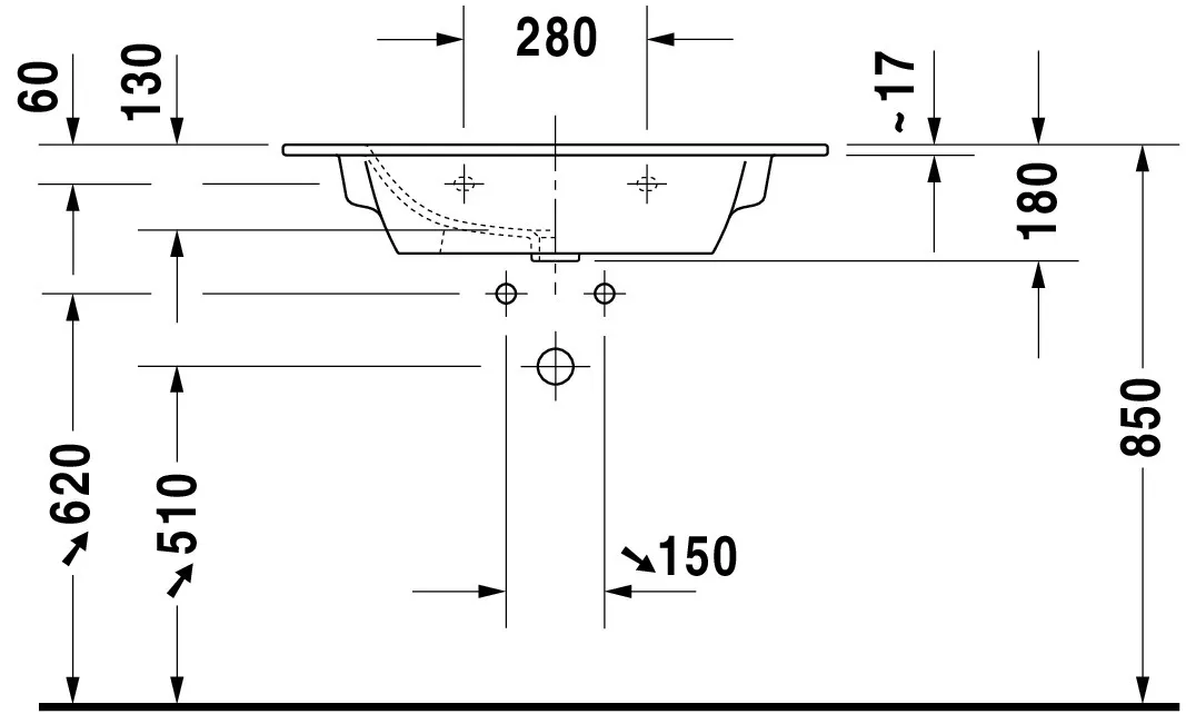 Wandwaschtisch „ME by Starck“, mit Überlauf in Weiß Hochglanz Wandwaschtisch „ME by Starck“, mit Überlauf in Weiß Hochglanz