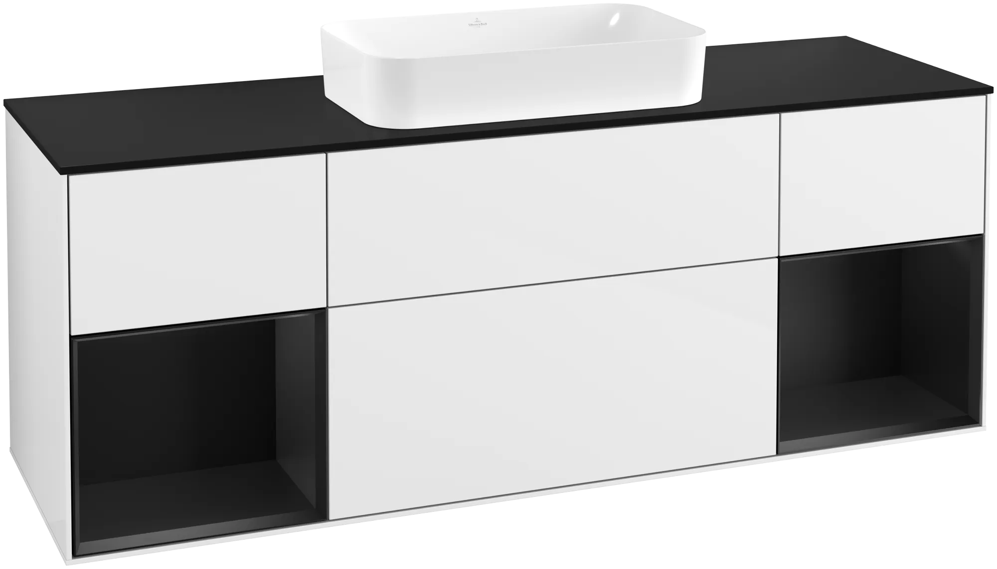 Villeroy & Boch Waschtischunterschrank „Finion“ für Schrankwaschtisch 1600 × 603 × 501 mm Glossy White Lacquer, mit Hahnlochbohrung, für Becken mittig Villeroy & Boch Waschtischunterschrank „Finion“ für Schrankwaschtisch 1600 × 603 × 501 mm Glossy White Lacquer, mit Hahnlochbohrung, für Becken mittig