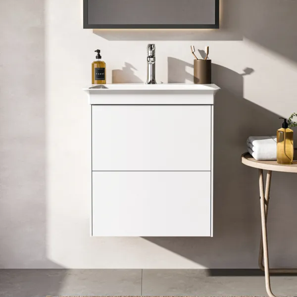 Ideal Standard Möbelwaschtischunterschrank Conca, weiß matt, 500x375x548 mm, 2 Auszüge mit Push-Open und Softclose-Einzug