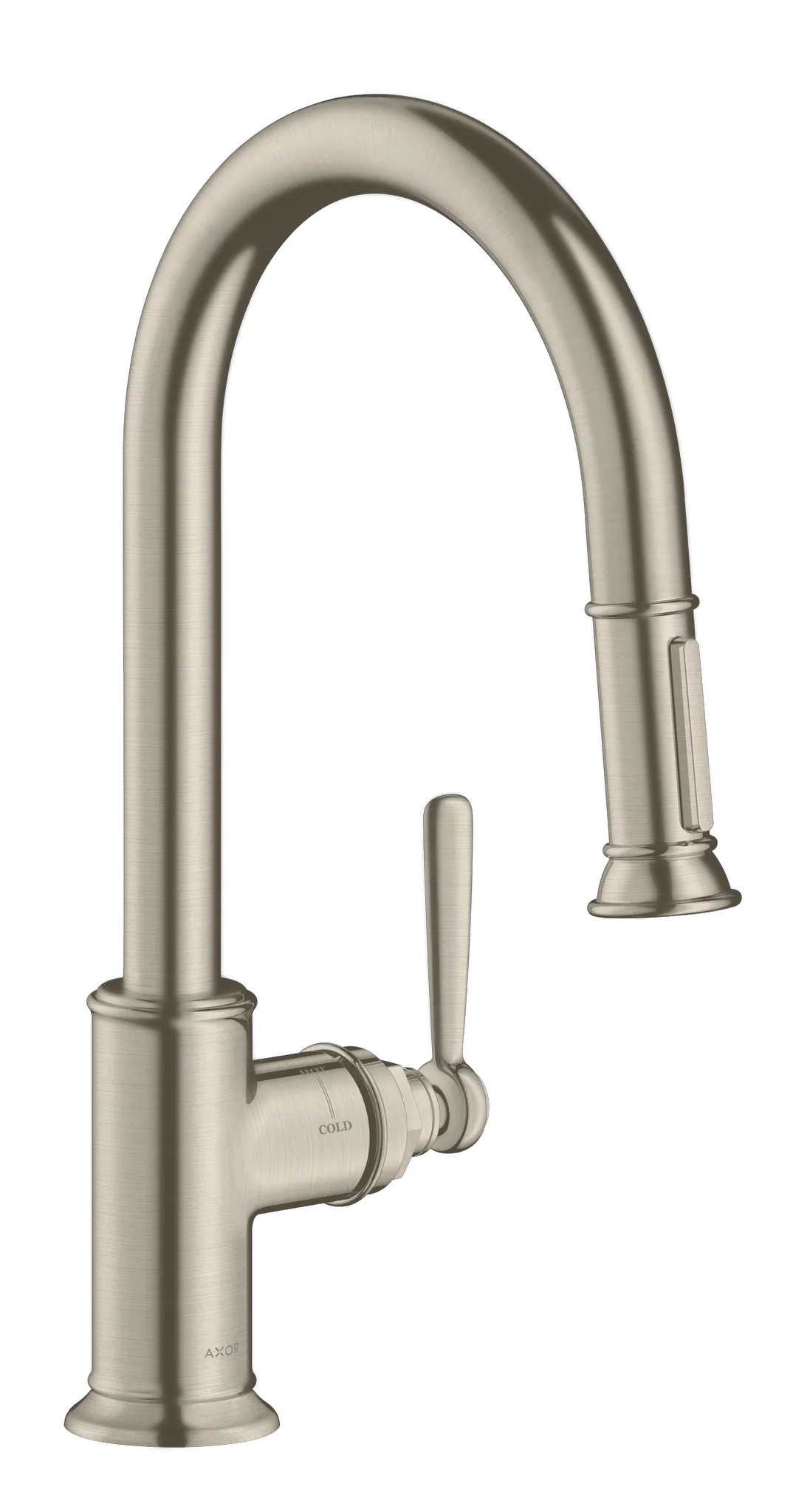 Hansgrohe AXOR Montreux Einhebel-Küchenmischer 180 mit Ausziehbrause, Brushed Nickel Hansgrohe AXOR Montreux Einhebel-Küchenmischer 180 mit Ausziehbrause, Brushed Nickel