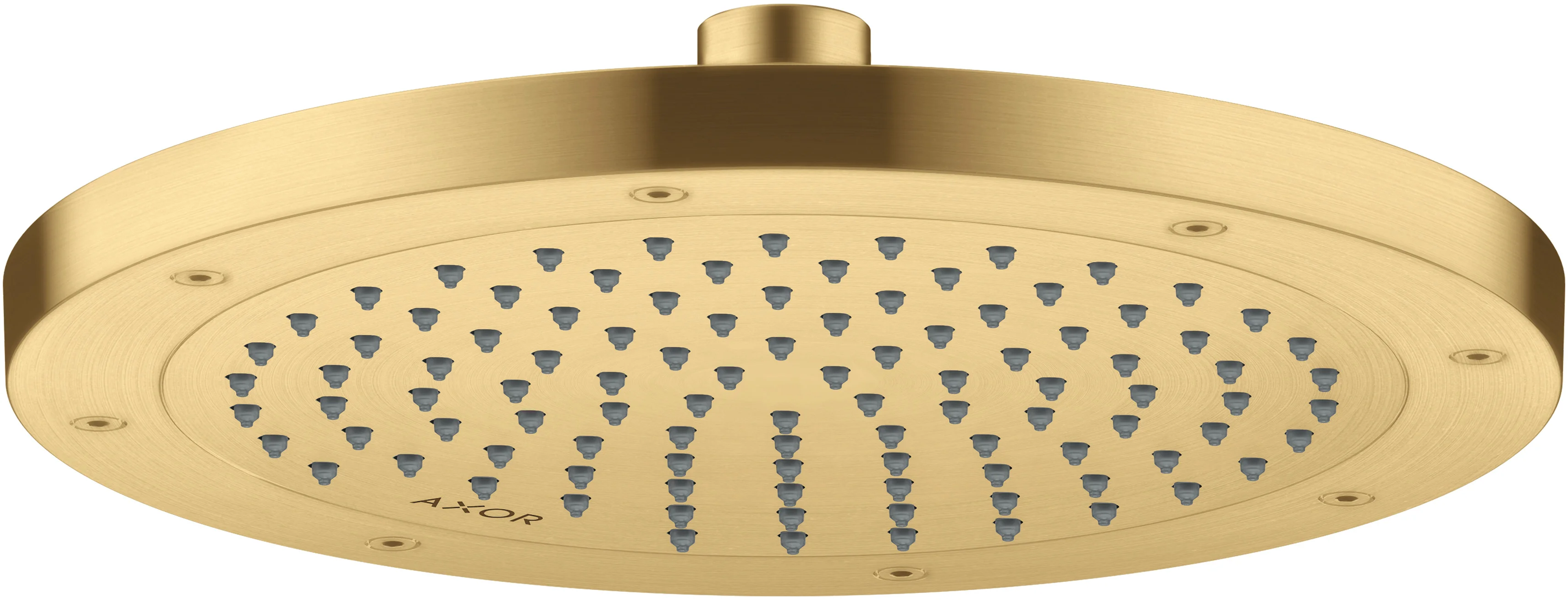 Hansgrohe AXOR ShowerSolutions Kopfbrause 245 1jet EcoSmart Brushed Gold Optic, 245 mm Durchmesser, verstellbarer Winkel, abnehmbar zur Reinigung, für Decken- oder Wandmontage, G 1/2 Anschlussgewinde