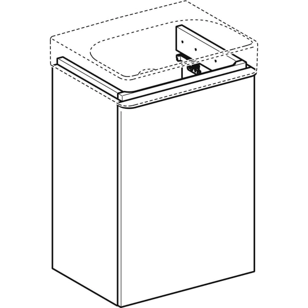 Smyle Square Unterschrank für Handwaschbecken, mit einer Tür: 44.2x61.7x35.6cm, weiß, Breite Waschtisch=45cm, Tür=Anschlag rechts