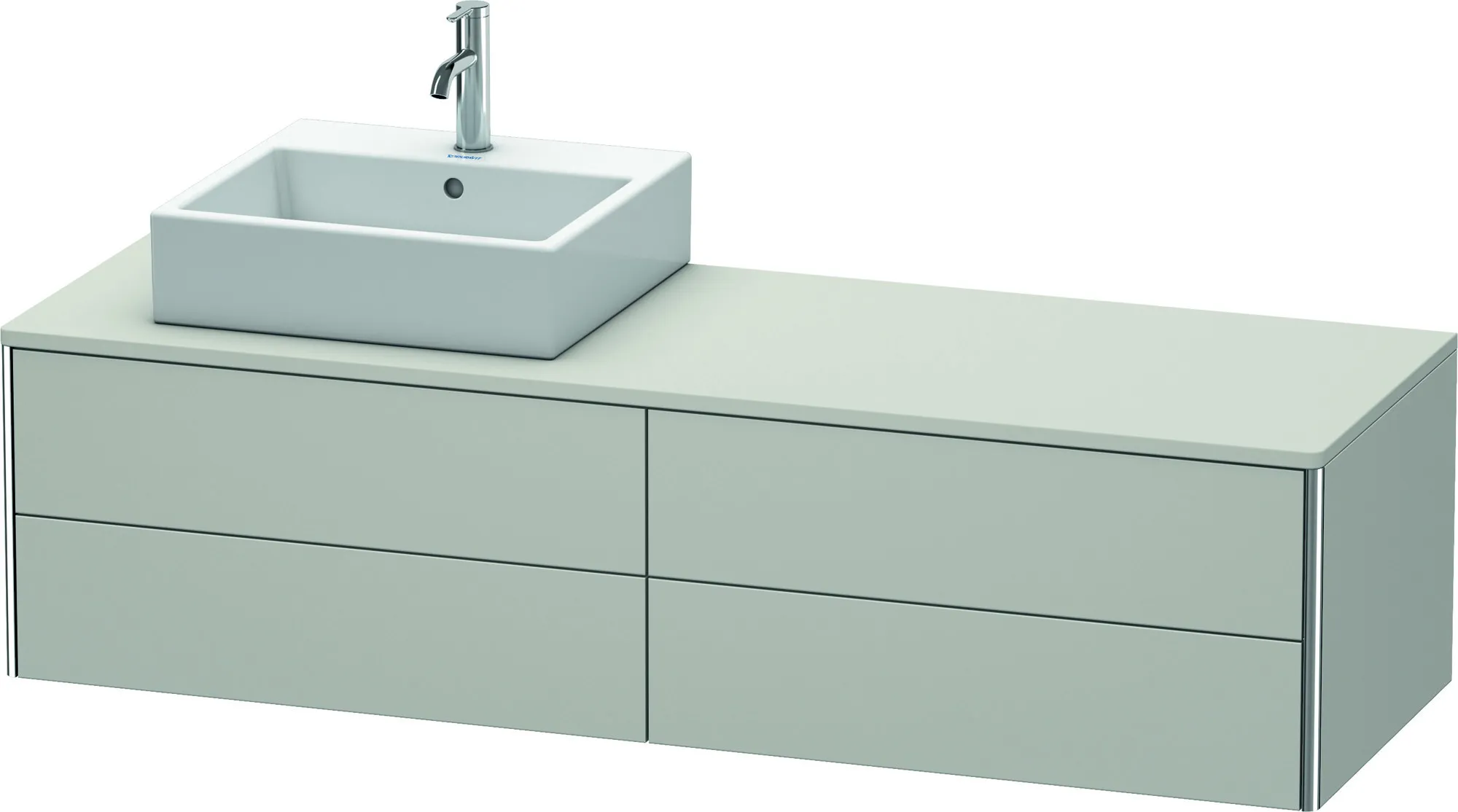 Duravit Waschtischunterschrank wandhängend „XSquare“ 160 × 40 × 54,8 cm Betongrau Matt Duravit Waschtischunterschrank wandhängend „XSquare“ 160 × 40 × 54,8 cm Betongrau Matt