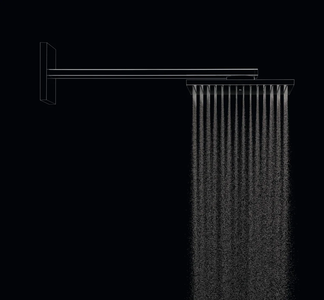 Hansgrohe AXOR ShowerSolutions Kopfbrause 250/250 2jet mit Brausearm, Chrom, 450 mm Arm, PowderRain & Intense PowderRain, DN15 Anschluss