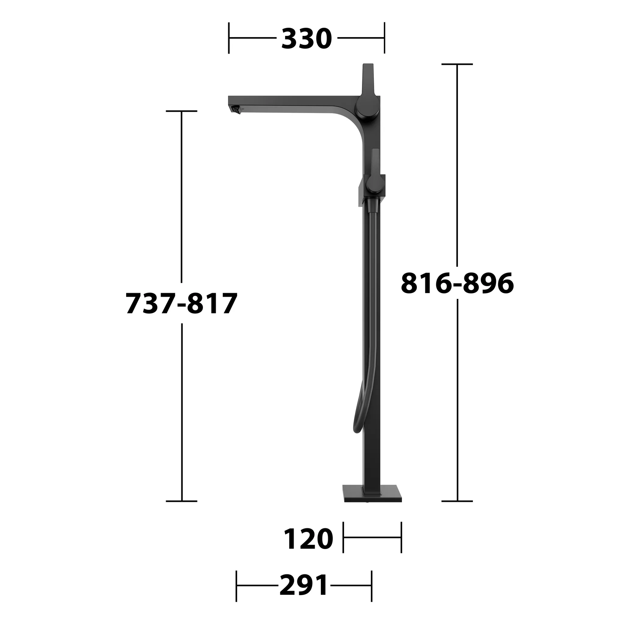 KEUCO EDITION 11 Einhebel-Wannenmischer bodenstehend schwarz matt KEUCO EDITION 11 Einhebel-Wannenmischer bodenstehend schwarz matt