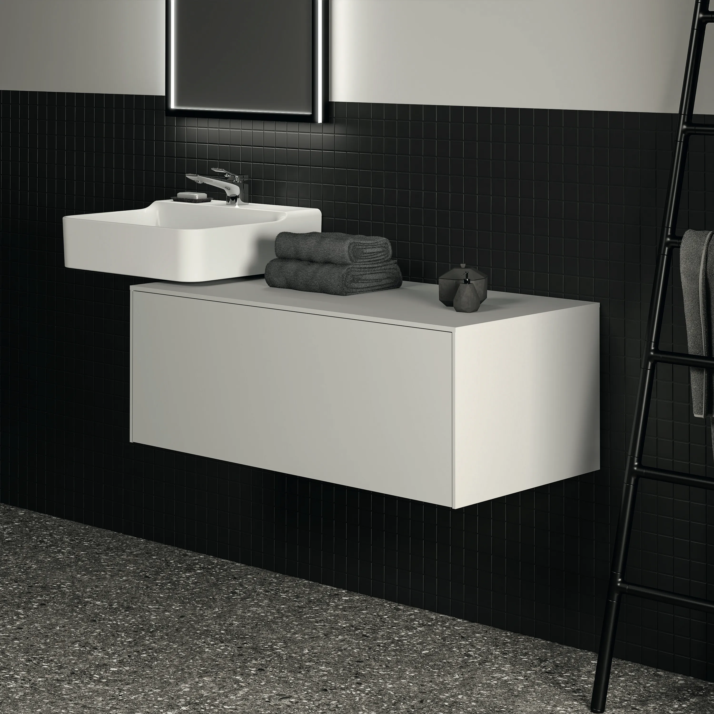 Ideal Standard Waschtischunterschrank „Conca“ 100,2 × 37 × 50,5 cm Weiß matt lackiert Ideal Standard Waschtischunterschrank „Conca“ 100,2 × 37 × 50,5 cm Weiß matt lackiert