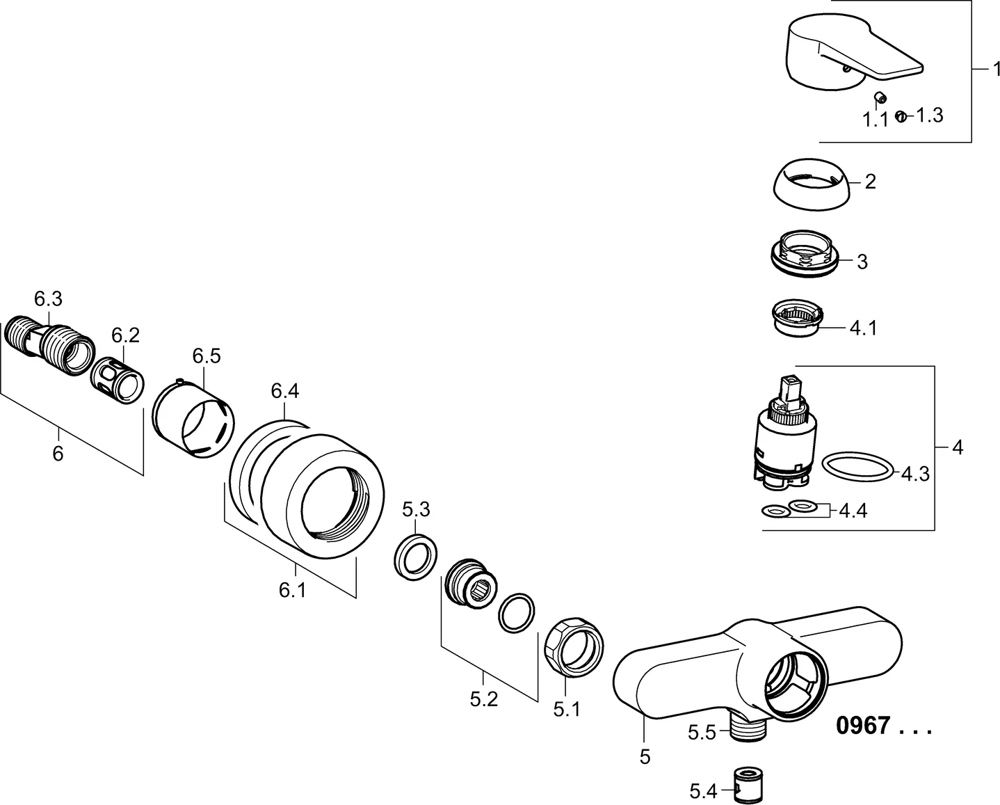 HansaTWIST Einhebelmischer Brausebatterie DN15 Chrom