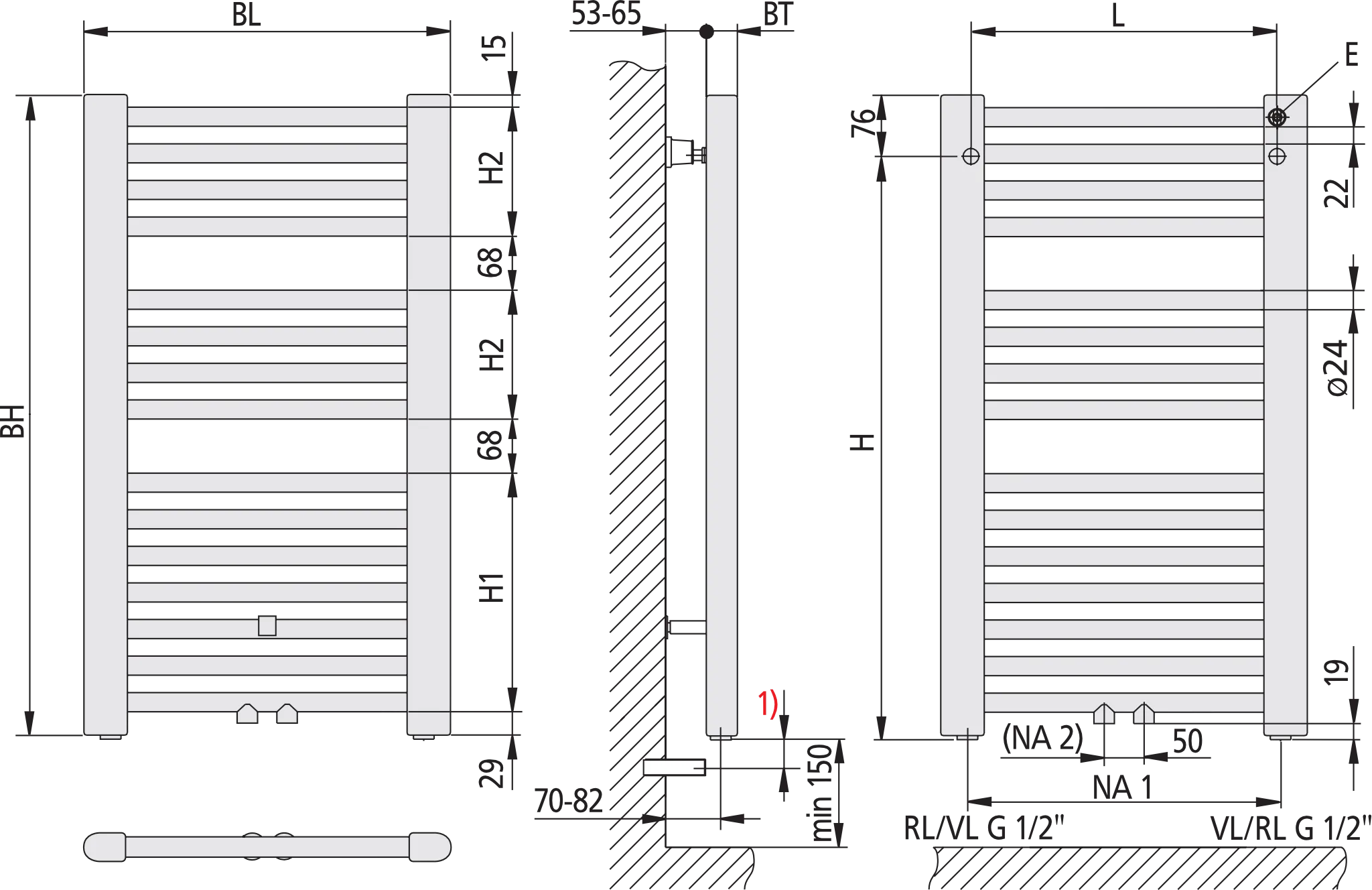 Kermi Heizkörper „Basic®-50 R“ 45 × 80,4 cm in Weiß Kermi Heizkörper „Basic®-50 R“ 45 × 80,4 cm in Weiß