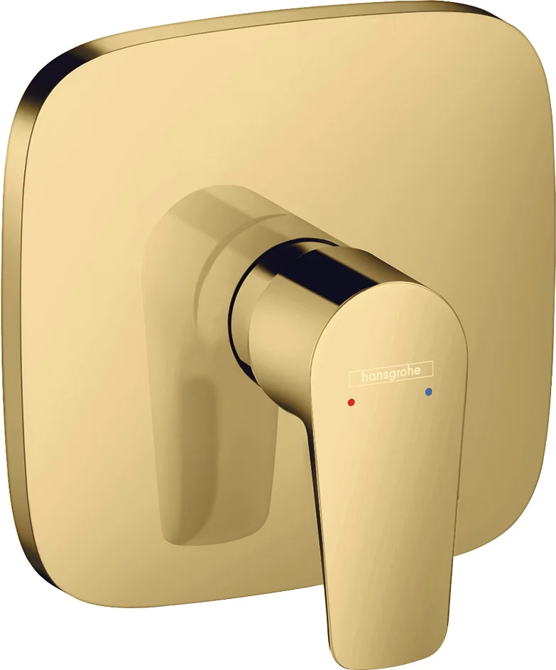 Hansgrohe Talis E Einhebel-Brausemischer Unterputz, Polished Gold Optic, Keramikmischsystem, einstellbare Temperaturbegrenzung, Durchflussklasse B