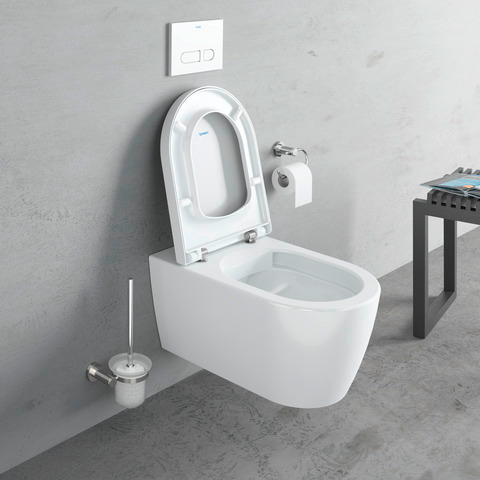 Duravit Wand-Tiefspül-WC inkl. WC-Sitz „ME by Starck“ 37,35 × 57 × 39,5 cm, Befestigung sichtbar Duravit Wand-Tiefspül-WC inkl. WC-Sitz „ME by Starck“ 37,35 × 57 × 39,5 cm, Befestigung sichtbar