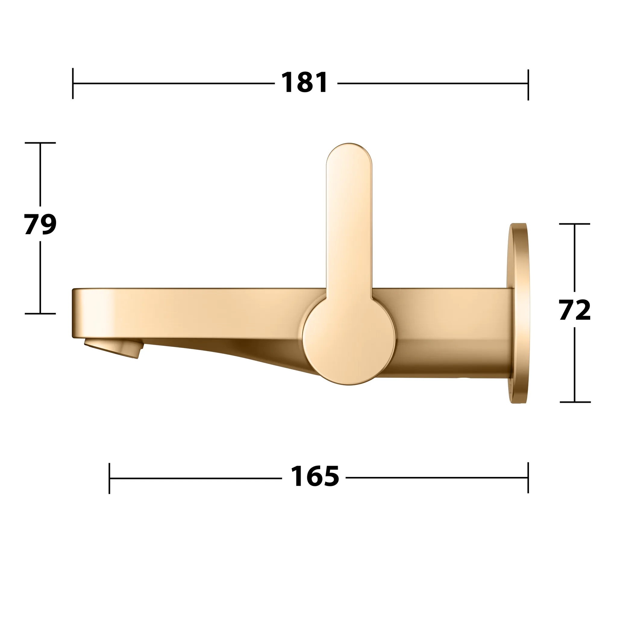 IXMO Einhebel-Waschtischmischer UP Ausladung 165 mm/IXMO Flat Messing gebürstet