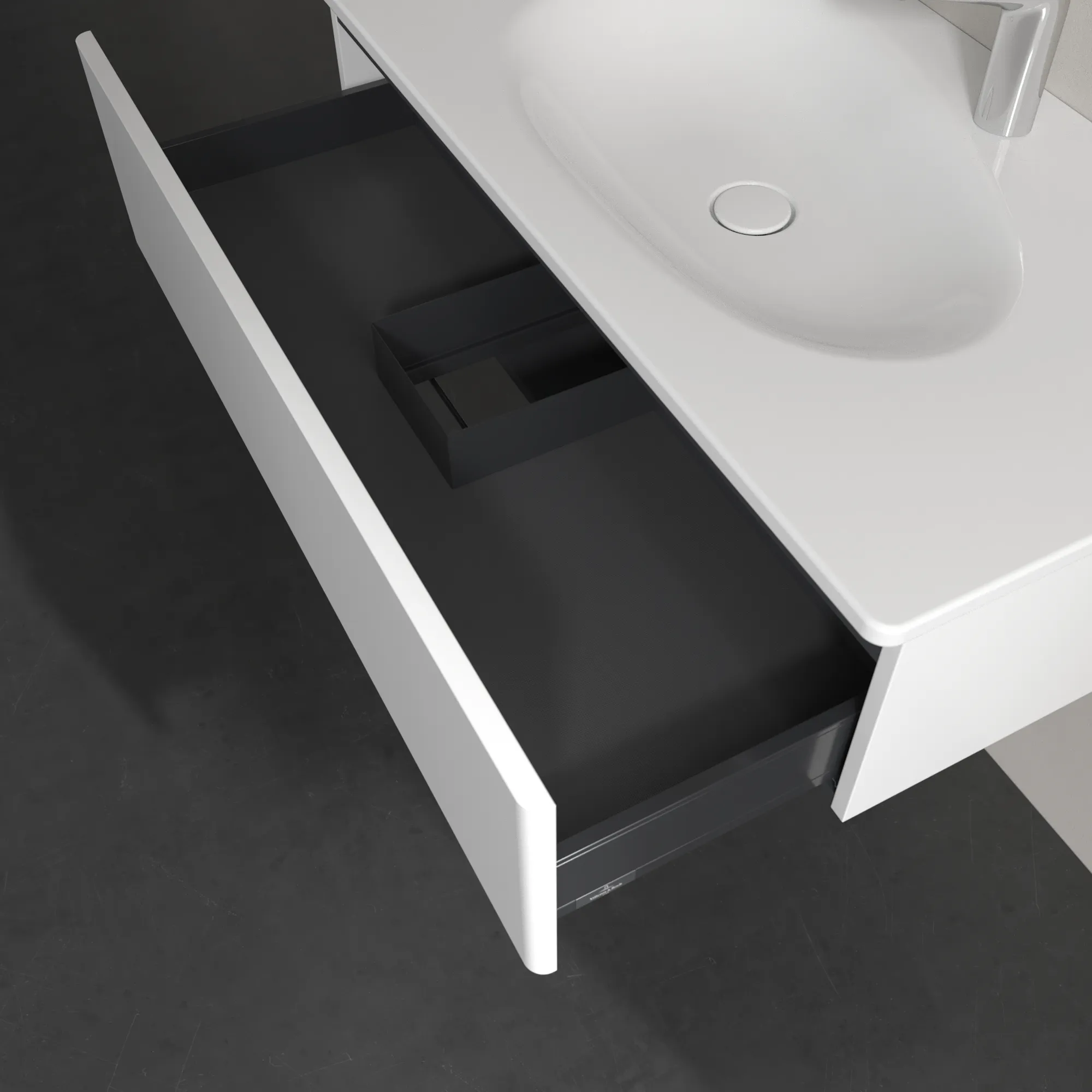 Villeroy & Boch Waschbeckenunterschrank Antao K02, 988x256x493 mm, White Matt Lacquer, 1 Auszug mit SoftClosing und Push-to-open, Wandmontage Villeroy & Boch Waschbeckenunterschrank Antao K02, 988x256x493 mm, White Matt Lacquer, 1 Auszug mit SoftClosing und Push-to-open, Wandmontage