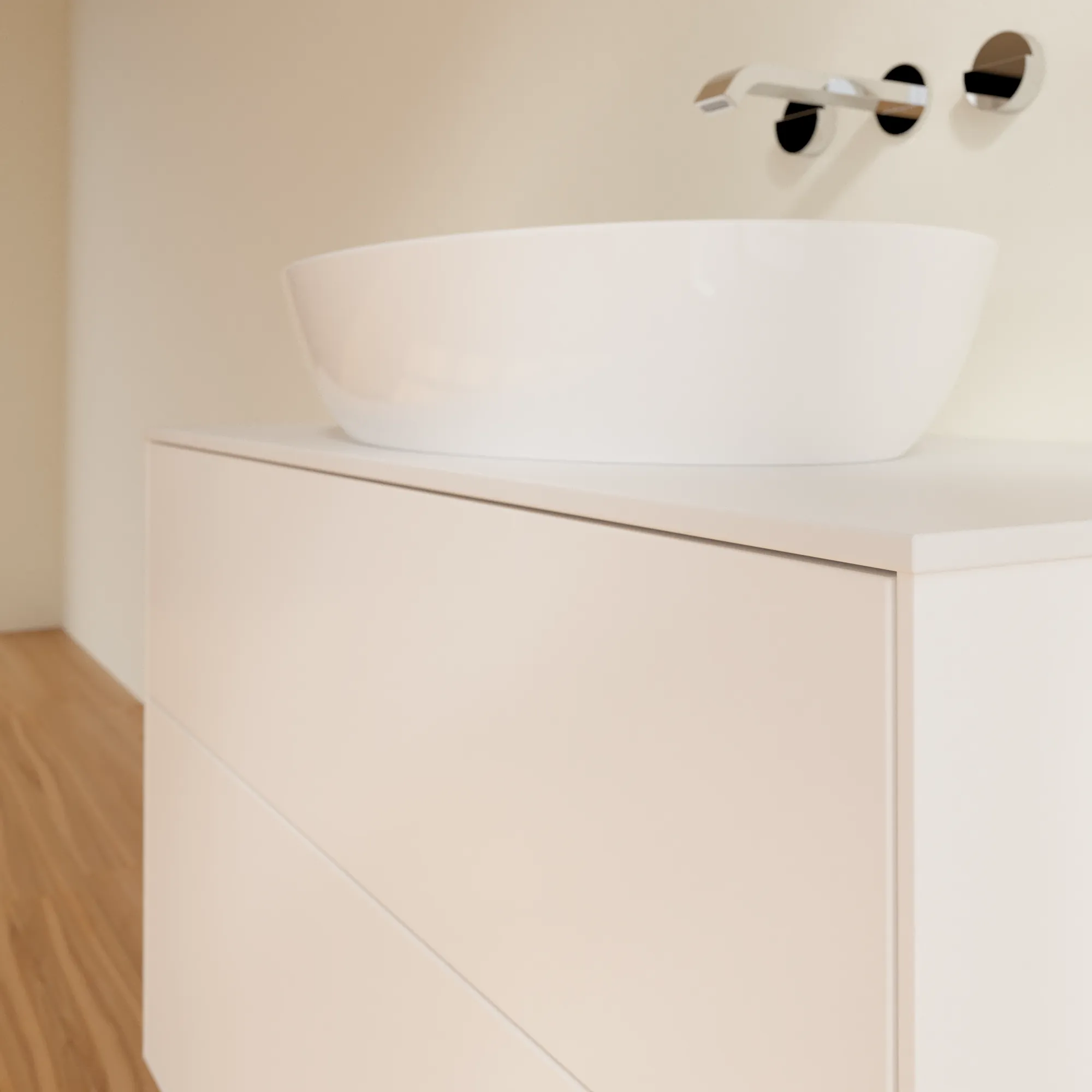 Villeroy & Boch Waschtischunterschrank „Finion“ für Schrankwaschtisch 1000 × 603 × 501 mm White Matt Lacquer, für Becken mittig, ohne Hahnlochbohrung Villeroy & Boch Waschtischunterschrank „Finion“ für Schrankwaschtisch 1000 × 603 × 501 mm White Matt Lacquer, für Becken mittig, ohne Hahnlochbohrung