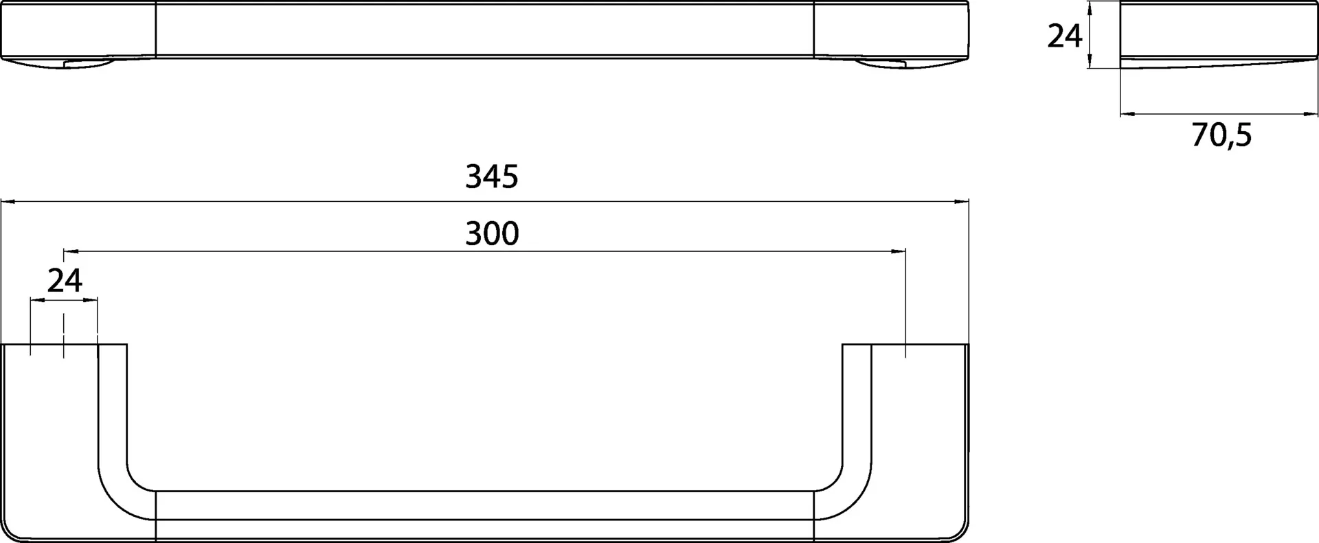trend Wannengriff, 300mm, chrom trend Wannengriff, 300mm, chrom