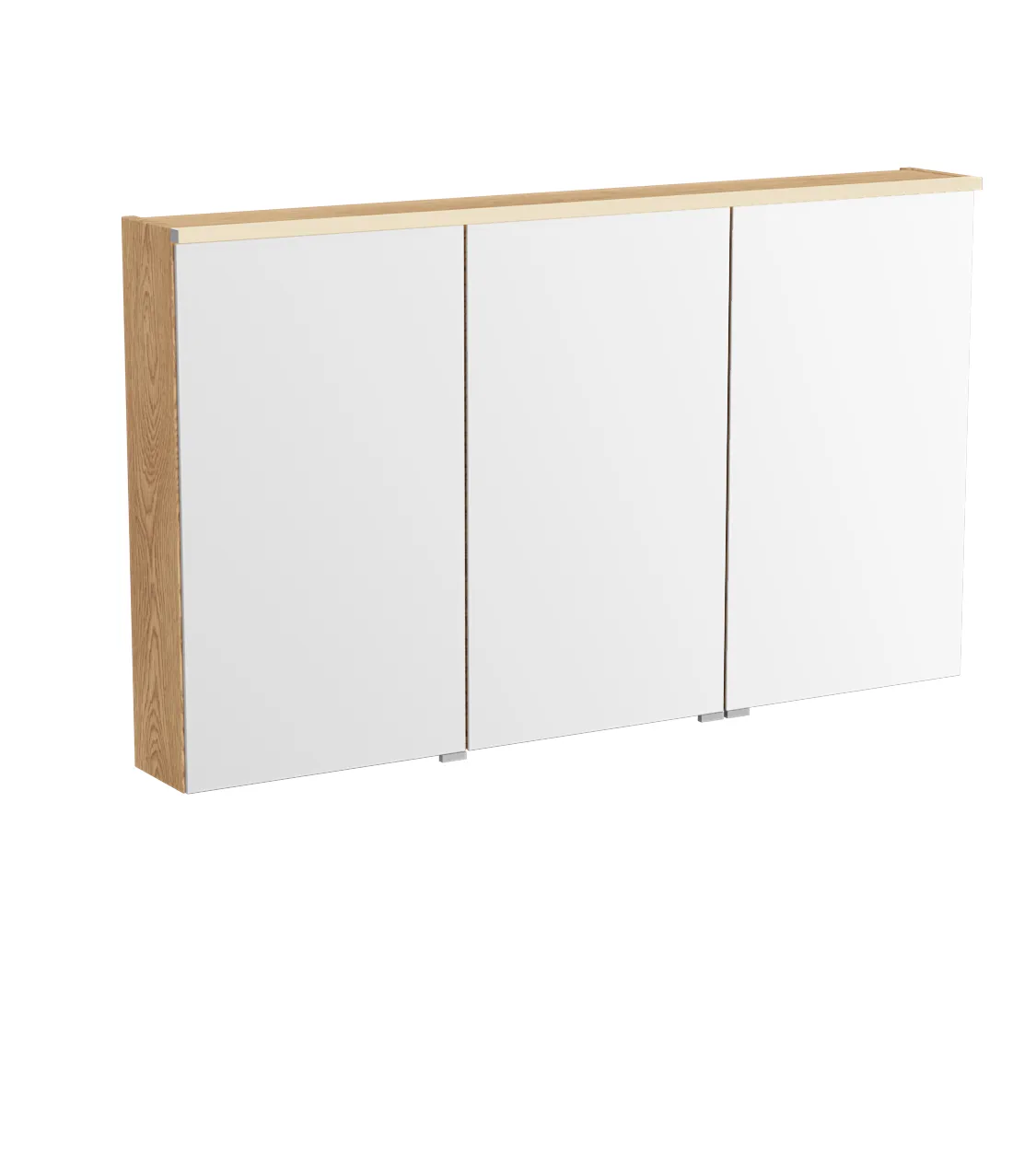 VitrA New Metropole Edge LED-Spiegelschrank mit 3 Spiegeltüren 120 x 18 x 70 cm (BxTxH) Echtholzfurnier Eiche Hell VitrA New Metropole Edge LED-Spiegelschrank mit 3 Spiegeltüren 120 x 18 x 70 cm (BxTxH) Echtholzfurnier Eiche Hell