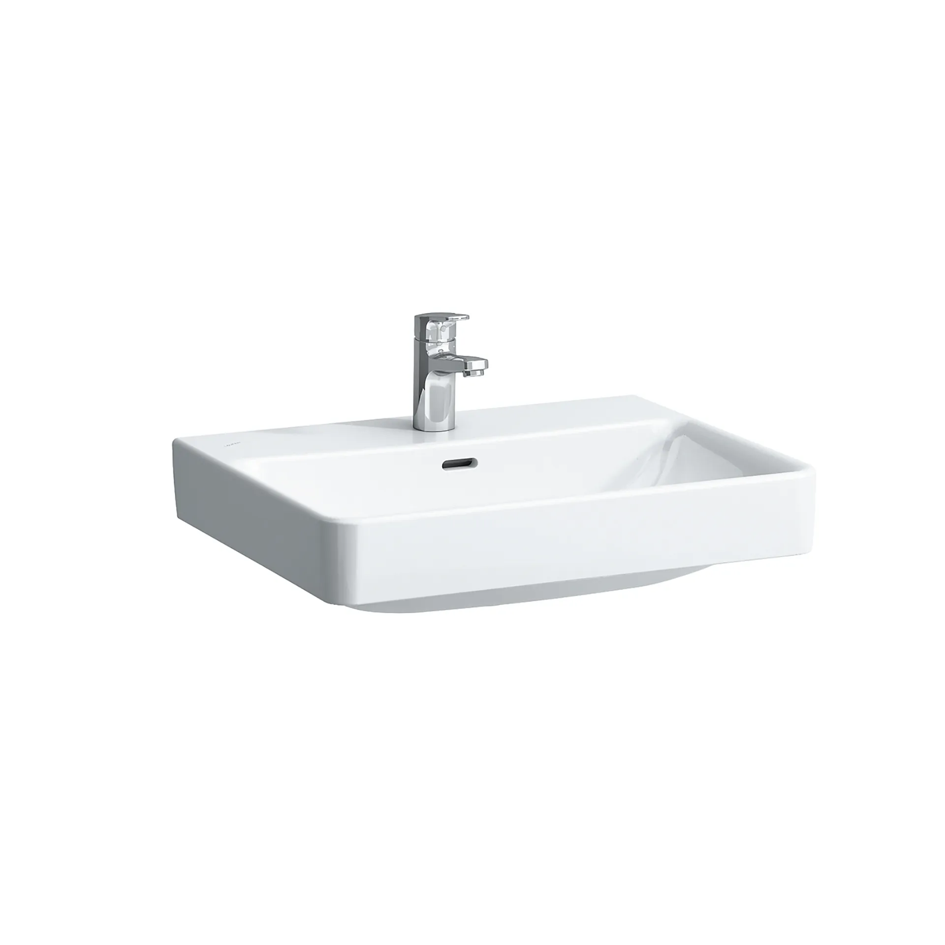 Aufsatzwaschtisch PRO S 465x600x175 1 Hahnloch mit Überlauf weiß
