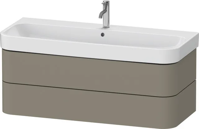 Duravit Waschtischunterschrank wandhängend „Happy D.2 Plus“ 117,5 × 41,5 × 49 cm Steingrau Seidenmatt