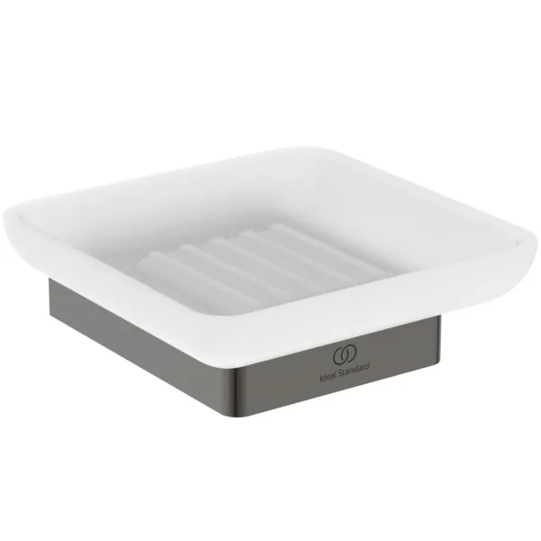 Ideal Standard Conca Cube Seifenschale Magnetic Grey, eckig, herausnehmbar, 105x105x38 mm