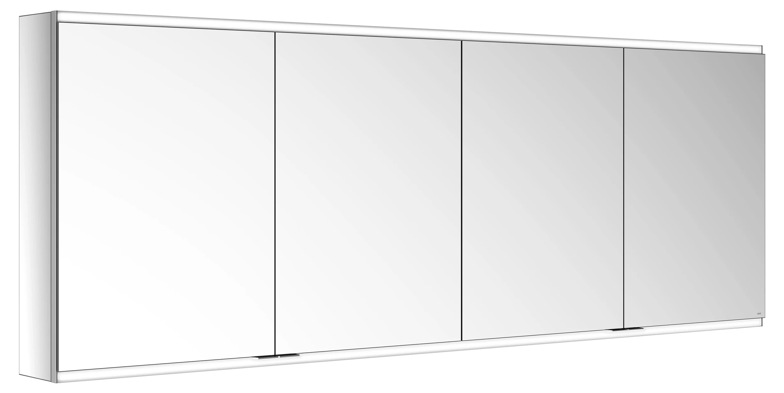 KEUCO Wandvorbau Spiegelschrank 4-türig „Royal Modular 2.0“ in Silber (eloxiert), Aufputz, mit Beleuchtung, mit Steckdosen 2000 × 700 × 160 mm