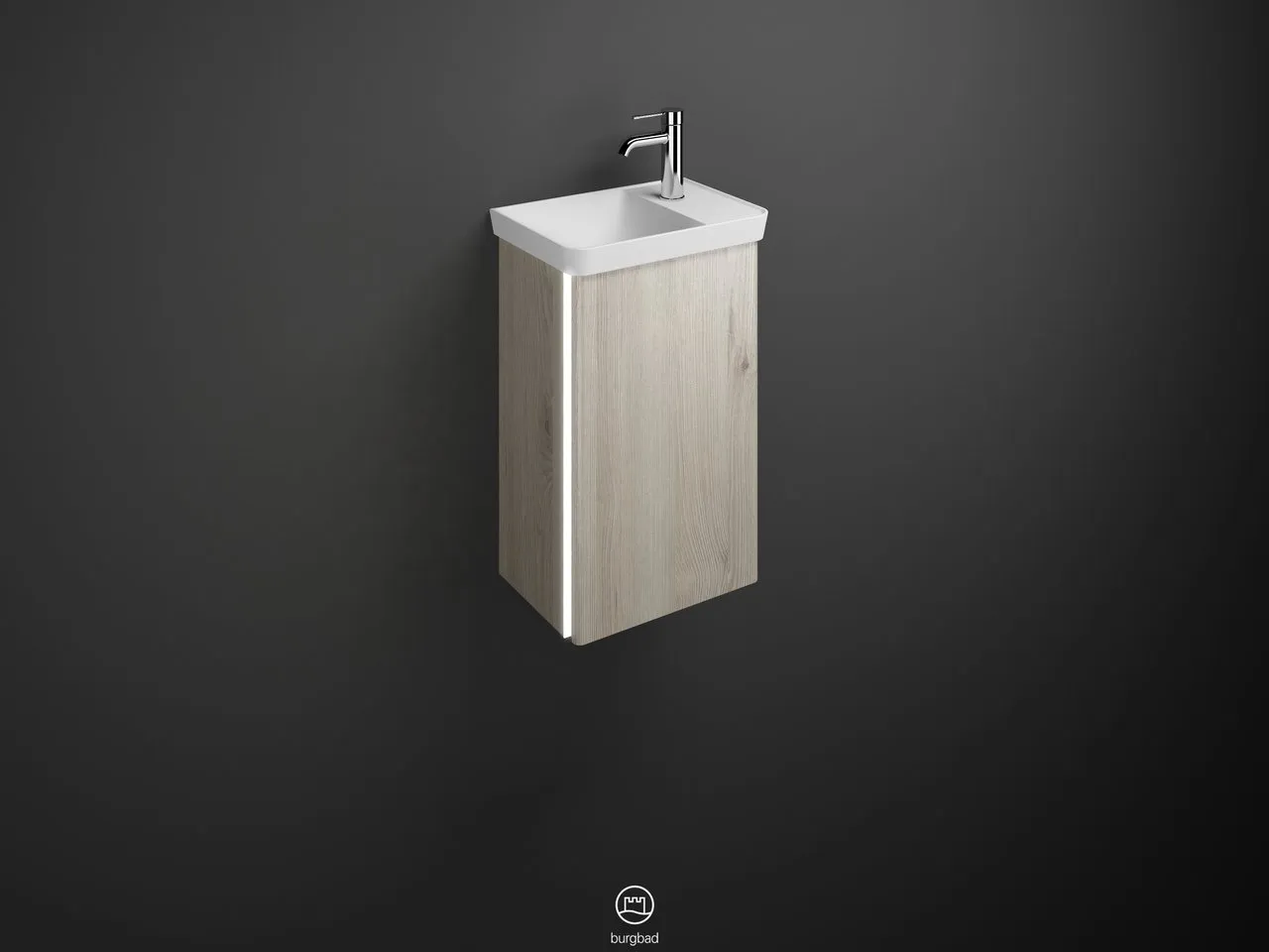 burgbad Waschtischunterschrank „Iveo“ 480 × 730 × 350 mm in Eiche Dekor Cashmere